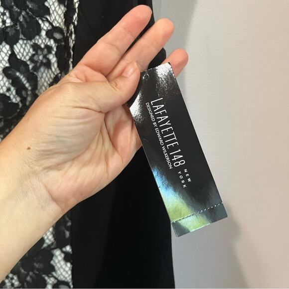 Lafayette 148 New York Black and White Lace Midi Dress Size 16 NWT - Picture 6 of 9